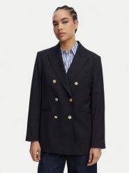 Tommy Hilfiger Marynarka WW0WW50784 Granatowy Relaxed Fit. Niebieskie marynarki i żakiety damskie Tommy Hilfiger, bez wzorów, z wełny. Za 1,399.00 zł.