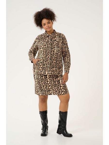 KAFFE curve Kurtka dżinsowa w kolorze jasnobrązowo-czarnym rozmiar: 54. Brązowe kurtki damskie KAFFE curve, bez wzorów, bez kaptura. Za 156.24 zł.