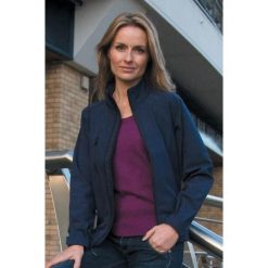 Damska La Femme® 2warstwowa Oddychająca Kurtka Wiatroodporna Typu Softshell. Niebieskie kurtki softshell damskie RESULT, l, bez wzorów, z elastanu, bez kaptura. Za 135.99 zł.