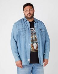 WRANGLER LS WORKSHIRT MĘSKA KOSZULA JEANSOWA LIGHT HEMP W5D1BNH97 112146111. Koszule męskie Wrangler, m, bez wzorów, z jeansu, bez kołnierzyka, bez ramiączek. Za 159.99 zł.