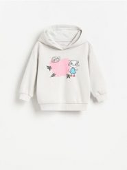 Bluza Kicia Kocia - jasnoszary. Szare bluzy i bluzki niemowlęce Reserved, bez wzorów, z bawełny, bez ramiączek, bez kaptura. Za 59.99 zł.