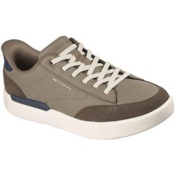 Buty sportowe męskie Skechers Verloma radical. Brązowe buty sportowe na co dzień męskie Skechers, z materiału, bez zapięcia. Za 390.00 zł.