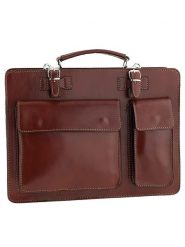 ORE10 Skórzana aktówka "Bologna" w kolorze brązowym - 38 x 29 x 11 cm rozmiar: onesize. Brązowe aktówki damskie ORE10, z materiału. Za 260.99 zł.