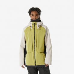 Kurtka snowboardowa męska Quechua SNB 900. Brązowe kurtki męskie DREAMSCAPE, na zimę, l, bez wzorów, z materiału, sportowe, bez kaptura. Za 879.99 zł.