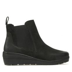 Botki Go Soft. Czarne botki damskie GO SOFT, bez obcasa, na koturnie, bez zapięcia. Za 199.99 zł.