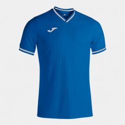 Koszulka do piłki nożnej męska Joma Toletum III. Niebieskie t-shirty sportowe męskie Joma, m, bez ramiączek, do piłki nożnej. W wyprzedaży za 119.20 zł.
