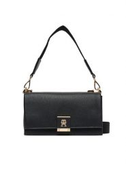Tommy Hilfiger Torebka Her Med Crossover AW0AW17726 Czarny. Czarne torebki klasyczne damskie Tommy Hilfiger, bez wzorów, ze skóry, bez dodatków. Za 399.99 zł.