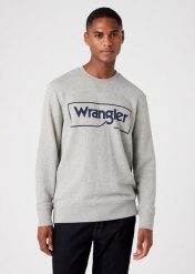 WRANGLER FRAME LOGO SWS MĘSKA BLUZA KLASYCZNA MID GREY MEL W6H1HAX37 112146195. Szare bluzy bez kaptura męskie Wrangler, m. Za 159.99 zł.