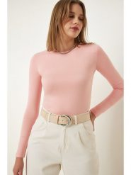 Happiness Istanbul Koszulka w kolorze jasnoróżowym rozmiar: 36. Różowe bluzki damskie Happiness Istanbul, bez wzorów, bez kołnierzyka. Za 48.45 zł.