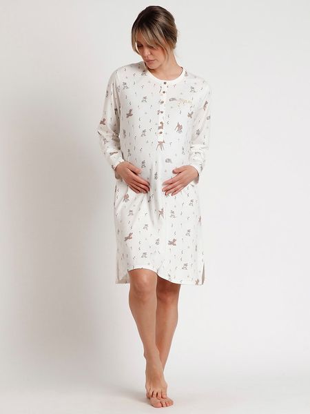 Disney Ciążowa koszula nocna w kolorze białym rozmiar: L. Białe koszule nocne damskie Disney, bez wzorów, moda ciążowa. Za 130.99 zł.