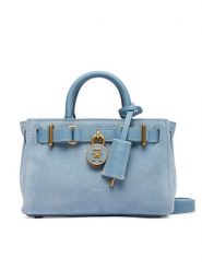 Tommy Hilfiger Torebka American Icon Micro Tote Suede AW0AW18853 Błękitny. Niebieskie torebki klasyczne damskie Tommy Hilfiger, bez wzorów, ze skóry, bez dodatków. Za 849.99 zł.