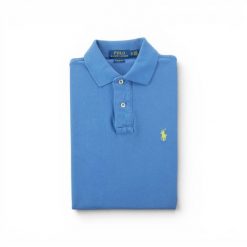 Second life - Polo Ralph Lauren koszulka męska z krótkim rękawem - Stan dobry. Niebieskie koszulki polo męskie Ralph Lauren, na lato, l, bez wzorów, bez ramiączek. Za 106.46 zł.