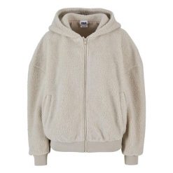 Bluza Damska Sherpa Oversized Full Zip Hoodie. Brązowe bluzy bez kaptura damskie Urban Classics, xl. Za 222.99 zł.