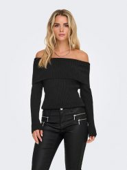 ONLY Sweter w kolorze czarnym rozmiar: M. Czarne swetry klasyczne damskie Only, m, prążkowane, bez kołnierzyka. Za 114.44 zł.
