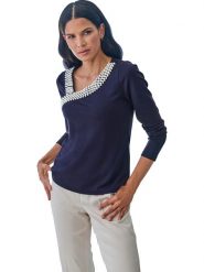 Heine Koszulka w kolorze granatowym rozmiar: 40. Niebieskie t-shirty damskie Heine, s, bez wzorów, z wiskozy, bez kołnierzyka. Za 61.31 zł.