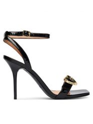 LOVE MOSCHINO Sandały JA16089G1OIH0000 Czarny. Czarne sandały damskie Love Moschino, bez wzorów, ze skóry, bez obcasa, na szpilce. Za 1,179.00 zł.