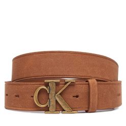 Pasek Calvin Klein. Brązowe paski męskie CALVIN KLEIN, bez wzorów. Za 289.99 zł.