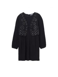 Mayoral Sukienka codzienna 7910 Czarny Regular Fit. Czarne sukienki dziewczęce Mayoral, bez wzorów, z wiskozy, bez ramiączek. Za 189.99 zł.