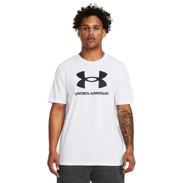 Koszulka sportowa męska Under Armour 1382911100. Białe t-shirty sportowe męskie Under Armour, l, z bawełny, bez ramiączek, na fitness i siłownię. Za 182.00 zł.