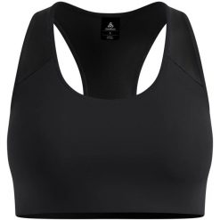 Biustonosz sportowy damski Odlo MEDIUM SUPPORT Sport bra. Czarne biustonosze sportowe damskie Odlo, bez wzorów, z elastanu. Za 219.99 zł.