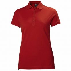 Damska koszulka polo Helly Hansen crew pique 2. Czerwone bluzki damskie Helly Hansen, xs, bez wzorów, sportowe, bez kołnierzyka, bez ramiączek. Za 240.50 zł.