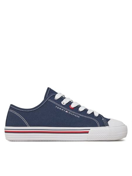 Tommy Hilfiger Trampki Low Cut Lace Up Sneaker T3X9-33324-0890 S Granatowy. Niebieskie trampki i tenisówki chłopięce Tommy Hilfiger, bez wzorów, z materiału, bez zapięcia. Za 179.99 zł.