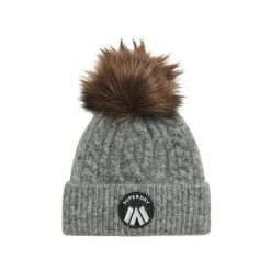 Czapka damska z plecionym wzorem Superdry Luxe. Szare czapki zimowe damskie Superdry. W wyprzedaży za 118.75 zł.