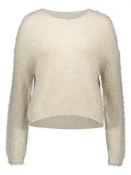 Pieces Sweter w kolorze kremowym rozmiar: XL. Brązowe swetry klasyczne damskie Pieces, xl, bez kołnierzyka. Za 96.37 zł.