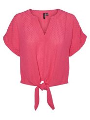 Vero Moda Koszulka w kolorze różowym rozmiar: L. Różowe bluzki damskie Vero Moda, l, bez wzorów, z wiskozy, klasyczne, bez kołnierzyka, bez ramiączek. Za 114.17 zł.