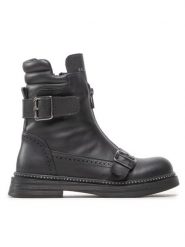 Rage Age Botki RA-83-06-000478 Czarny. Czarne botki damskie Rage Age, ze skóry, bez obcasa, na płaskiej podeszwie, bez zapięcia. Za 529.99 zł.