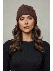 Soft Cashmere Czapka w kolorze ciemnobrązowym rozmiar: onesize. Brązowe czapki zimowe damskie Soft Cashmere, ze skóry. Za 139.54 zł.