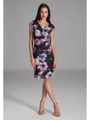 SWING Sukienka w kolorze granatowo-bordowym rozmiar: 48. Niebieskie sukienki damskie Swing, bez wzorów, bez kołnierzyka, bez ramiączek, midi. Za 260.45 zł.