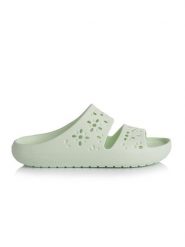 Crocs Klapki Classic Floral Cutout Sandal 210966 Zielony. Zielone klapki damskie Crocs, bez wzorów, z tworzywa sztucznego, bez obcasa. Za 139.99 zł.
