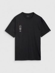 4F T-shirt oversize gładki męski - czarny XL. Czarne t-shirty męskie 4f, m, bez wzorów, z bawełny, bez kołnierzyka. W wyprzedaży za 39.99 zł.