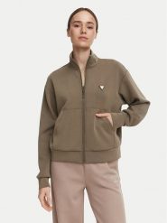 Guess Bluza V6YQ17 K4313 Khaki Regular Fit. Brązowe bluzy bez kaptura damskie Guess, s, z syntetyku. Za 394.99 zł.