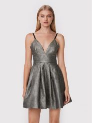 Pinko Sukienka koktajlowa Angelina 1G18F1 A04A Srebrny Slim Fit. Szare sukienki damskie Pinko, bez wzorów, z syntetyku, wizytowe, bez kołnierzyka, bez ramiączek. Za 2,009.00 zł.