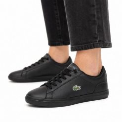 Buty damskie sneakersy sportowe Lacoste LEROND BL 21 1 CUJ. Czarne buty sportowe na co dzień damskie Lacoste, bez wzorów, z materiału, trekkingowe. Za 359.00 zł.