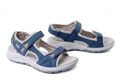 MANITU 710272-55 hellblau, sandały damskie. Niebieskie sandały damskie Manitu, bez wzorów, bez obcasa. Za 199.67 zł.