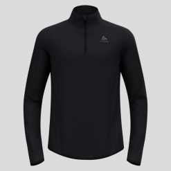 Bluza techniczna męska ODLO Zeroweight Warm Mid Layer 1/2 Zip. Czarne bluzy z kapturem męskie Odlo, na zimę, m, z dzianiny. Za 579.99 zł.