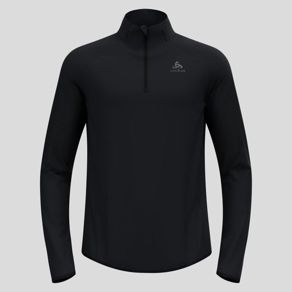 Bluza techniczna męska ODLO Zeroweight Warm Mid Layer 1/2 Zip. Czarne bluzy z kapturem męskie Odlo, na zimę, m, z dzianiny. Za 579.99 zł.