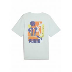 Męska koszulka sportowa Graphics Summer PUMA Peaceful Blue. Niebieskie t-shirty sportowe męskie Puma, na lato, m, z gumy, bez ramiączek, na fitness i siłownię. W wyprzedaży za 74.00 zł.