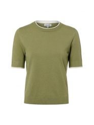 More & More Damska koszulka z dzianiny Kobiety drobna dzianina zielony jednolity, 38. Zielone t-shirty damskie MORE & MORE, bez wzorów, z dzianiny, bez kołnierzyka. Za 279.95 zł.