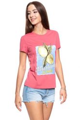MUSTANG T SHIRT DAMSKI Alina C Print 1009413 8271. Różowe t-shirty damskie Mustang, s, bez wzorów, bez kołnierzyka. W wyprzedaży za 39.99 zł.