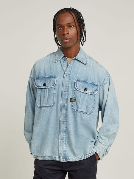 G-Star Koszula dżinsowa - Comfort fit - w kolorze błękitnym rozmiar: M. Niebieskie koszule męskie G-Star, m, bez wzorów, z bawełny, bez kołnierzyka, bez ramiączek. Za 239.29 zł.