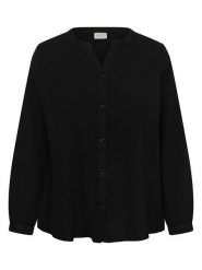 KAFFE curve Bluzka w kolorze czarnym rozmiar: 48. Czarne bluzki damskie KAFFE curve, bez wzorów, z bawełny, bez kołnierzyka, bez ramiączek. Za 126.99 zł.