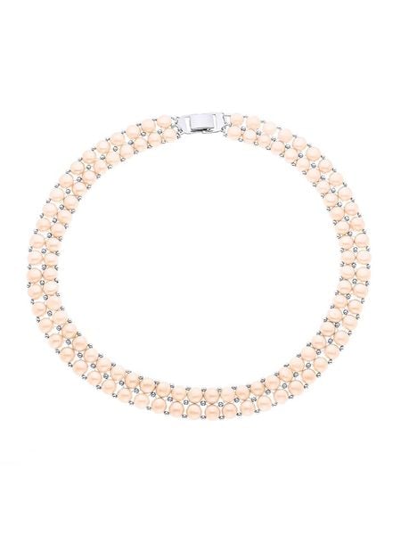 Mitzuko Naszyjnik perłowy w kolorze jasnoróżowym - dł. 40 cm rozmiar: onesize. Różowe naszyjniki damskie Mitzuko, srebrne. Za 434.99 zł.