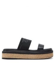 Calvin Klein Klapki Wedge Slide He HW0HW01966 Czarny. Czarne klapki damskie CALVIN KLEIN, bez wzorów, z materiału, bez obcasa. Za 329.99 zł.