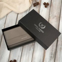 Skórzany portfel damski duży z ochroną RFID szarobrązowy Paolo Peruzzi AL-01-TA. Brązowe portfele damskie bez wzorów, ze skóry. Za 74.00 zł.