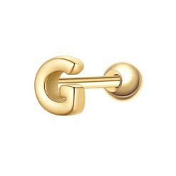 Glanzstücke München Piercing Litera G ze srebra próby 925 w kolorze zlotym Kolczyki 1 ct Damski. Żółte kolczyki damskie Glanzstücke München, pozłacane. Za 110.49 zł.