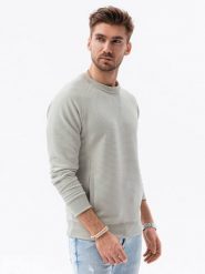 Bluza męska bez kaptura - kremowa V8 - Rozmiar: XXL. Szare bluzy bez kaptura męskie Ombre Clothing, m, z bawełny. W wyprzedaży za 29.99 zł.